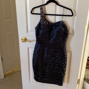 Adrianna Papell one shoulder cocktail dress.